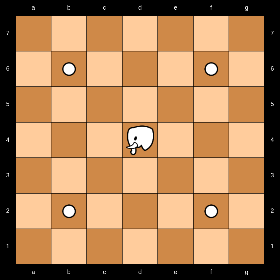 A Courier Chess Elelphant or Archer that leaps over 1 square diagonally, landing on the second square