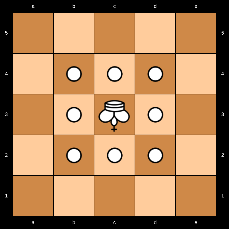 A Courier Chess Mann (aka Sage) that can travel one square orthogonally or diagonally, just like the King.