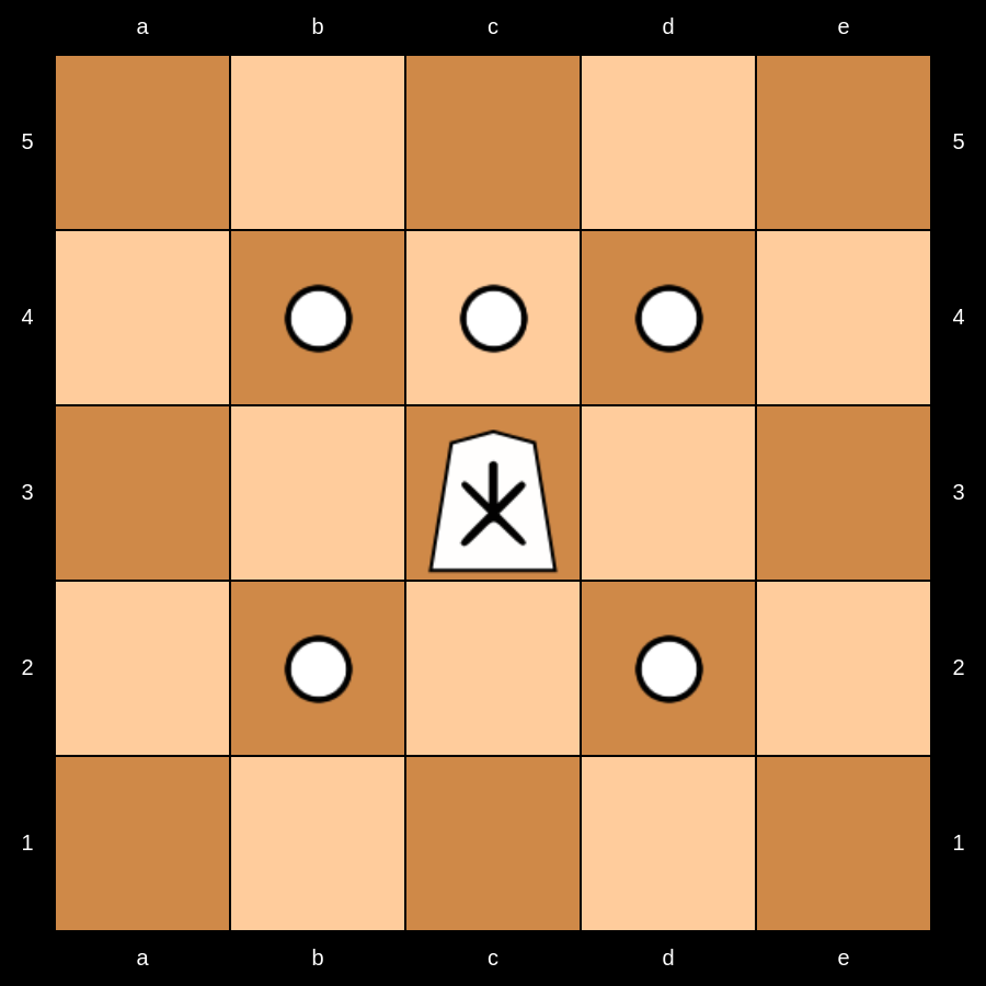 A Makruk Nobleman that moves one square diagonally or one square forward.